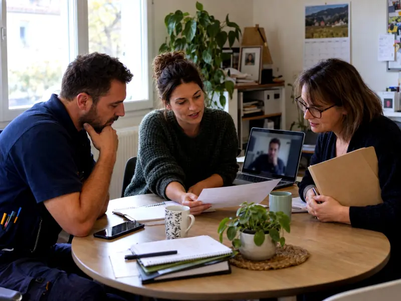 Trois partenaires de métiers différents autour d'un même document